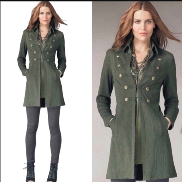CAbi Jackets & Blazers - CAbi Cavilleri Olive Green Military Knit Jacket Duster Style #587 Medium M